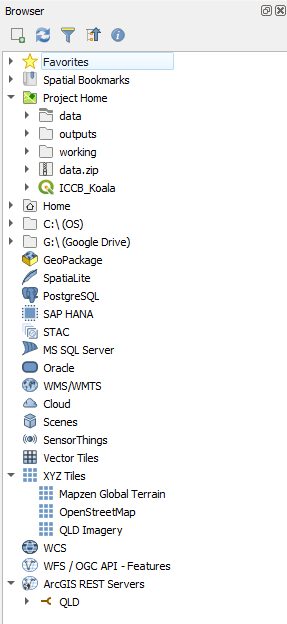 Browser panel
